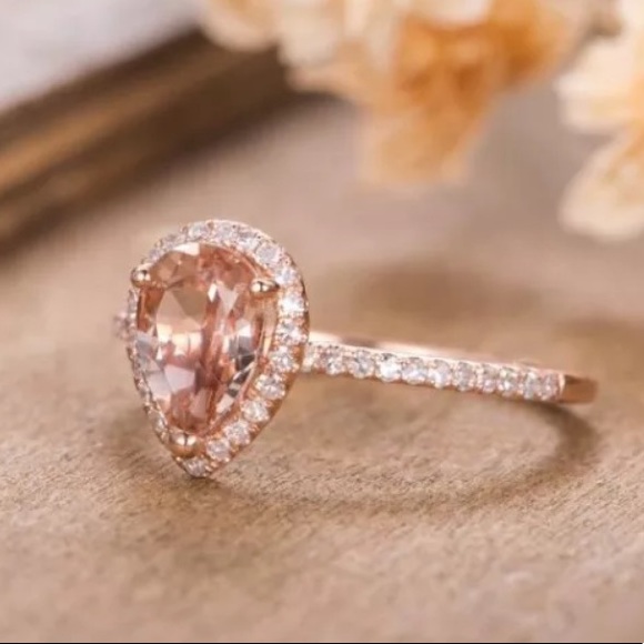 18k RG/925 Morganite and Diamond Ring - Picture 6 of 6